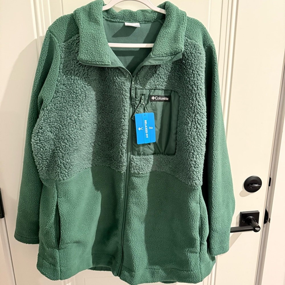 NWT Women's Columbia Lodge Sherpa FullZip Fleece Jacket Plus Size 2X